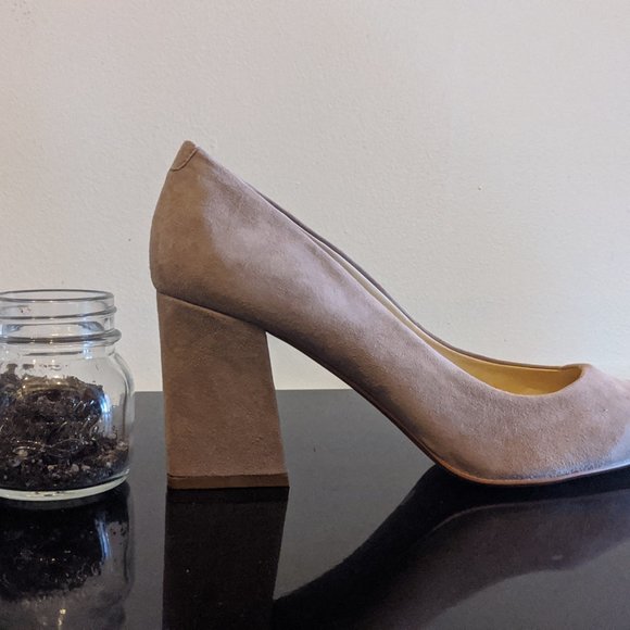 NWT Pointy toe Block Heel Pump - Sole Society CAPRA Shell (Beige) Women's Sz 10 - Picture 4 of 5